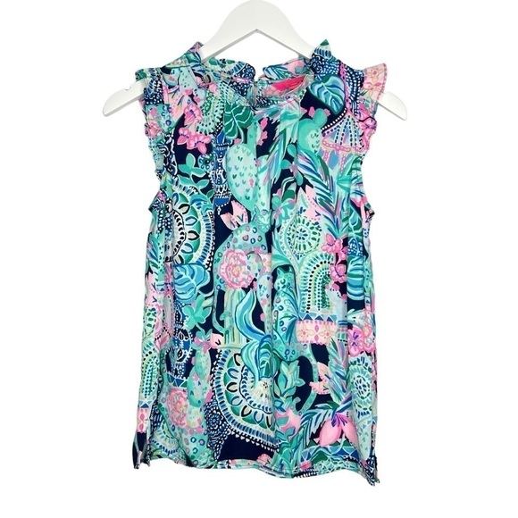 Lilly Pulitzer Talisa Top Lookin Sharp Multi Size XS NEW - Picture 4 of 12